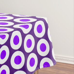 Fun Retro Two Tone Purple Tiled Geometric Pattern Tablecloth
