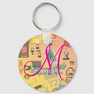 Fun Retro Video Gamer 🎮 Nerd Alert Keychain