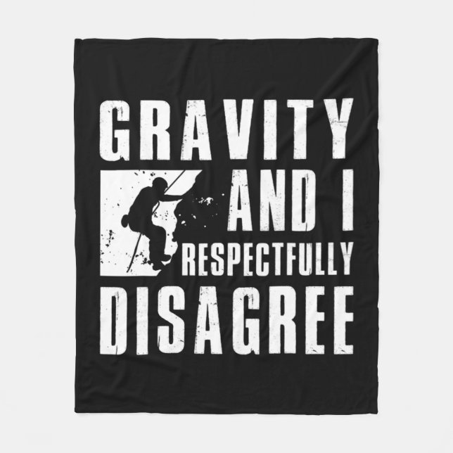 Fun Rock Climbing Art For Men Women Bouldering Cli Fleece Blanket (Front)