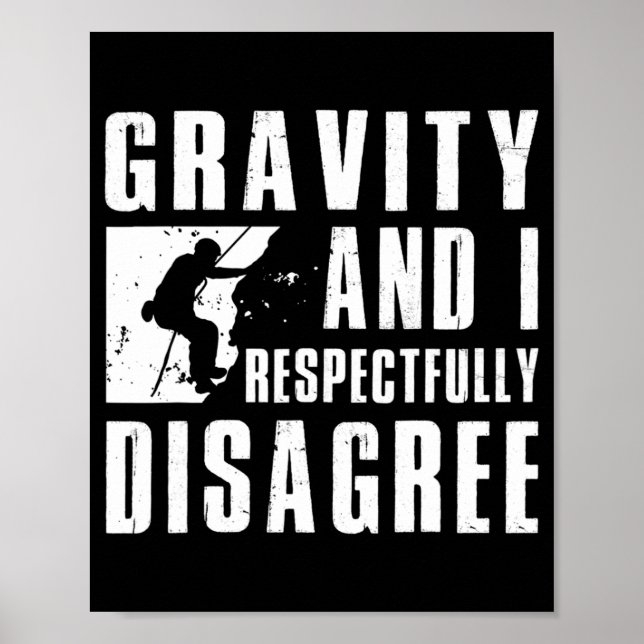 Fun Rock Climbing Art For Men Women Bouldering Cli Poster (Front)