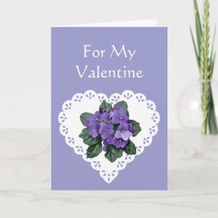 Fun Romantic Violet Flower Valentine Humour Holiday Card