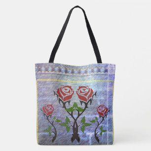 Fun Rose Jeans Look Tote Bag