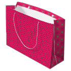 Fun Rose & Vert Design Moderne Grand Sac Cadeau
