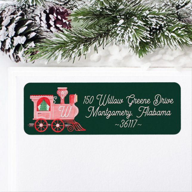 Fun rose Vintage Train Noël Arbre (Fun Pink Vintage Train Christmas Tree Delivery Green Label)