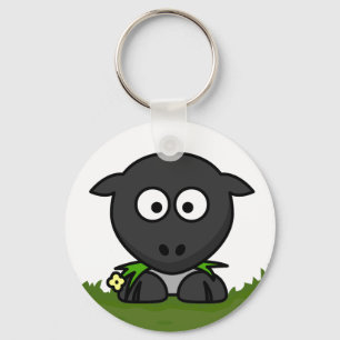 Fun Round Cartoon Sheep Keychain
