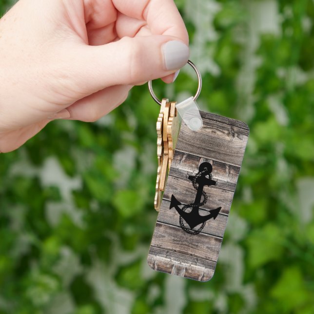 fun rustic nautical ANCHOR WITH NAME | Keychain (Hand)