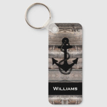 fun rustic nautical ANCHOR WITH NAME | Keychain