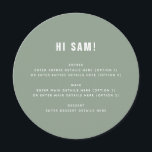 Fun Sage Green Guest Name Place Card Wedding Menu<br><div class="desc">Fun Monochrome Guest Name Place Card Wedding Menu Can be fully customized to suit your needs. © Gorjo Designs. Made for you via the Zazzle platform. // Looking for matching items? Other stationery from the set available in the ‘collections’ section of my store. // Need help customizing your design? Got...</div>