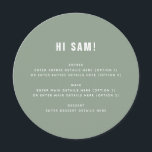 Fun Sage Green Guest Name Place Card Wedding Menu<br><div class="desc">Fun Monochrome Guest Name Place Card Wedding Menu Can be fully customized to suit your needs. © Gorjo Designs. Made for you via the Zazzle platform. // Looking for matching items? Other stationery from the set available in the ‘collections’ section of my store. // Need help customizing your design? Got...</div>