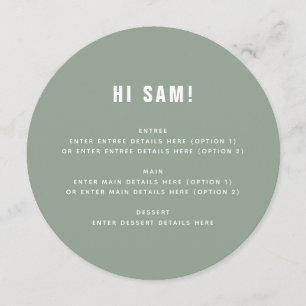 Fun Sage Green Nom d'invité Place Carte Mariage Me