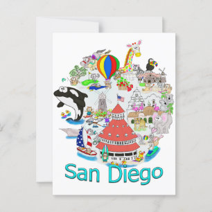 Fun San Diego California Postcard