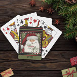 Fun Santa Christmas Festive Red Green Inspirivity Playing Cards<br><div class="desc">How about adding a little Holly Jolly to your card night! These customizable festive Santa playing cards will be a nice addition to your poker, cinch or solitaire game. The Christmas quote, personalized name, and cute Santa illustration make these cards a nice stocking stuffer or Secret Santa gift too. Check...</div>