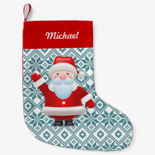Fun Santa Claus Custom Name  Small Christmas Stocking