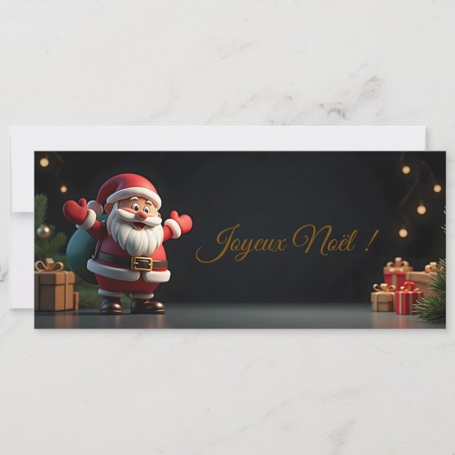 Fun Santa Claus on a black background (Front)