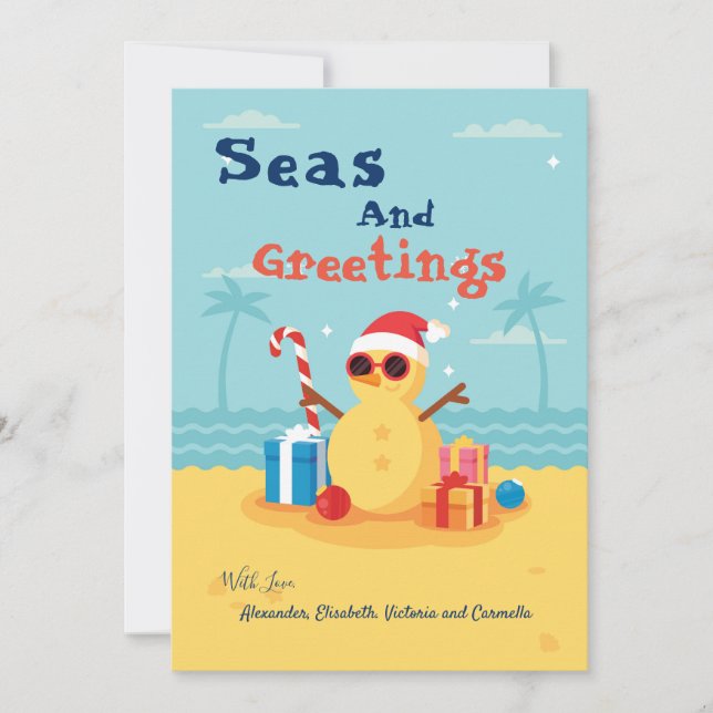 Fun Santa Claus Saison Nouvel An Carte de Noël (Devant)