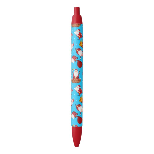 Fun Santa Happy Xmas | Christmas Holidays Black Ink Pen (Front Vertical)