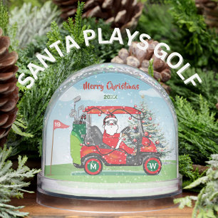 FUN SANTA PLAYS GOLF 19TH HOLE SNOWGLOBE