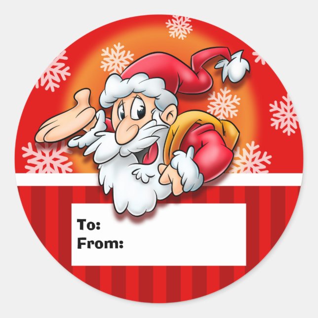 Fun Santa sticker tag (Front)