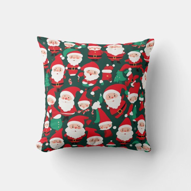 Fun Santa Throw Pillow (Front)