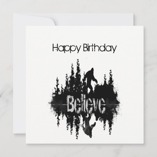 Fun Sasquatch Big Foot Birthday Card (Front)