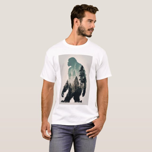 Fun Sasquatch Big Foot Legend Wilderness Forest T-Shirt (Front Full)