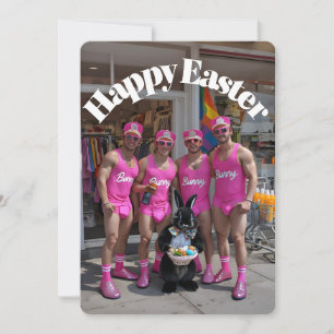 Fun & Sassy Easter Bunny Party Holiday Card