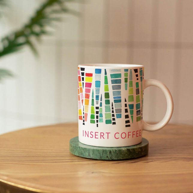 Fun Saying Coffee Lovers Coffee Mug (Colorfeul Watercolor Coffee Lovers Mug)