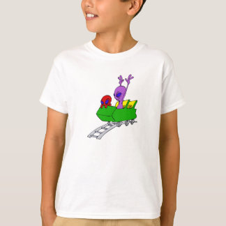 Fun & Scared Alien on Coaster T-Shirt