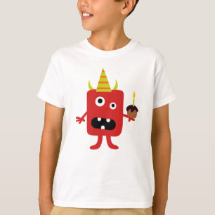 Fun scary monster wearing a hat boy's t-shirt