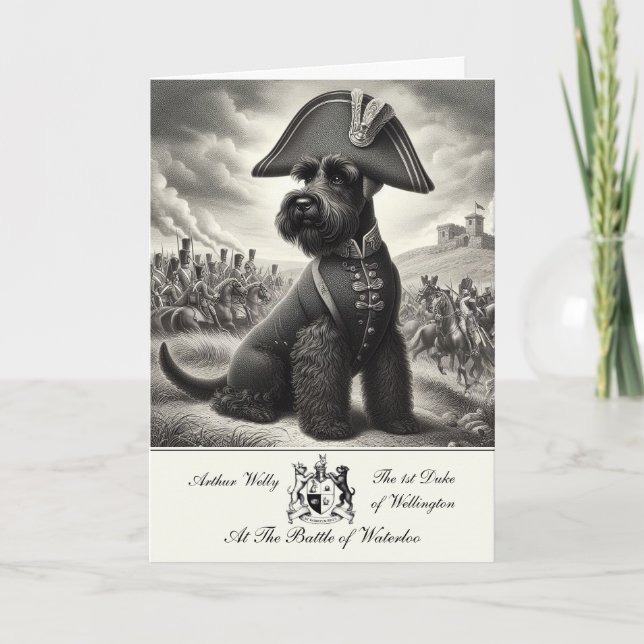 Fun Schnauzer British History Folded Greeting Card (Front)