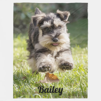 Fun Schnauzer Personalized Fleece Blanket