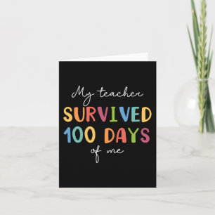 Fun School Boys Girls Kids Gift 100 Days Of School Card