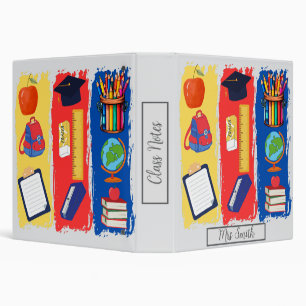 Fun School Brushstroke Class Notes School Elements Binder