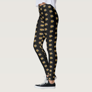 Fun School Bus Driver Party Leggings Motif