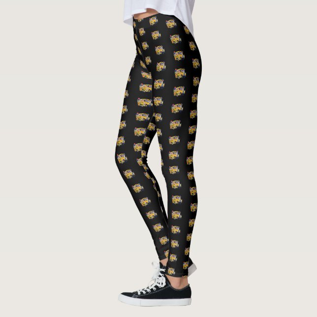 Fun School Bus Driver Party Leggings Motif (Gauche)