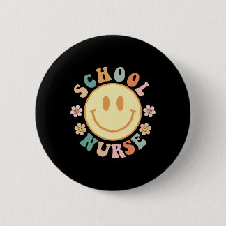 Fun School Nurse Graphic Tees Tops Byck To School 2 Inch Round Button