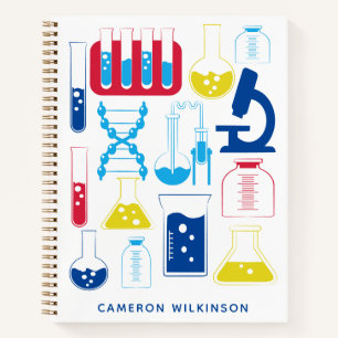 Fun Science Chemistry Laboratory Custom Blue Notebook