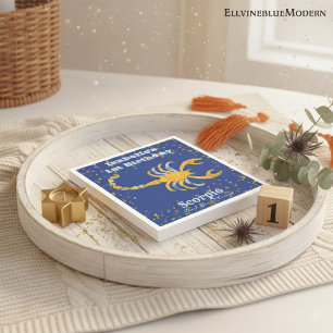 Fun Scorpio First Birthday & Gold Confetti Napkin