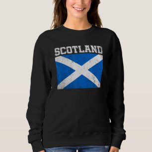 Fun Scotland & Scottish Flag Distressed Weathered Sweatshirt