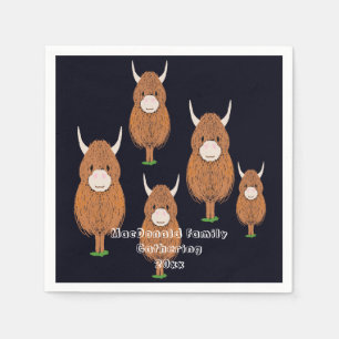Fun Scottish Highland Cow Party Napkin