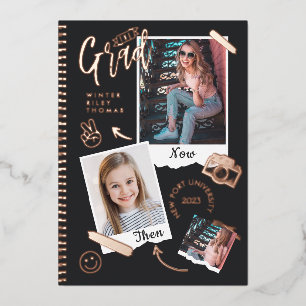 Fun Scrapbook Photo Album Notebook Then & Now Grad