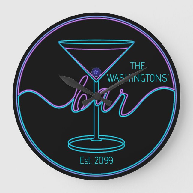 Fun Script Fun Bar Grande horloge murale (Recto)