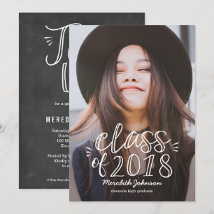 Fun Script Graduation Announcement Invitation