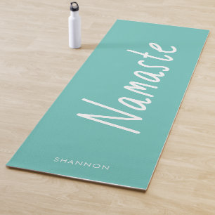 Fun Script Namaste Personalized Name  Yoga Mat