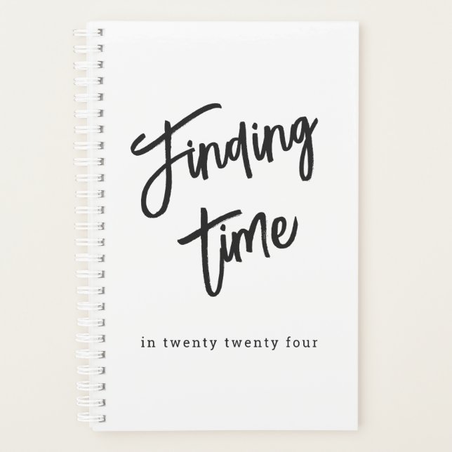 Fun Script Personalized Black & White  Planner (Front)
