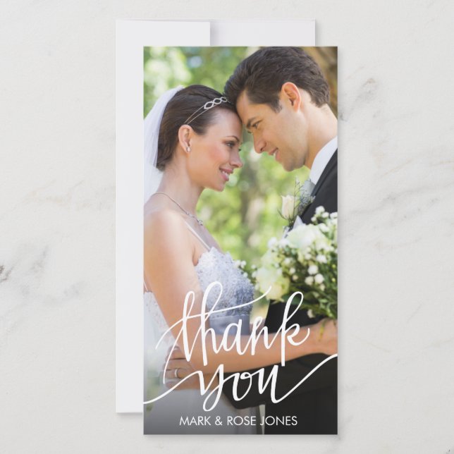 fun script wedding thank you card (Front)