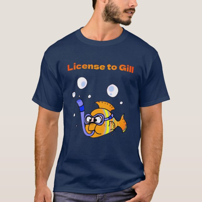 Fun Scuba Diving Fish Pun Design   T-Shirt (Front)