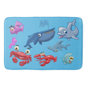Fun Sea Creatures Bath Mat