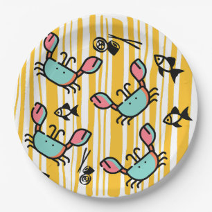 Fun Seafood Crab Fish Paper Plate