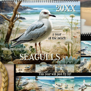 Fun Seagull Art Coastal Calendar